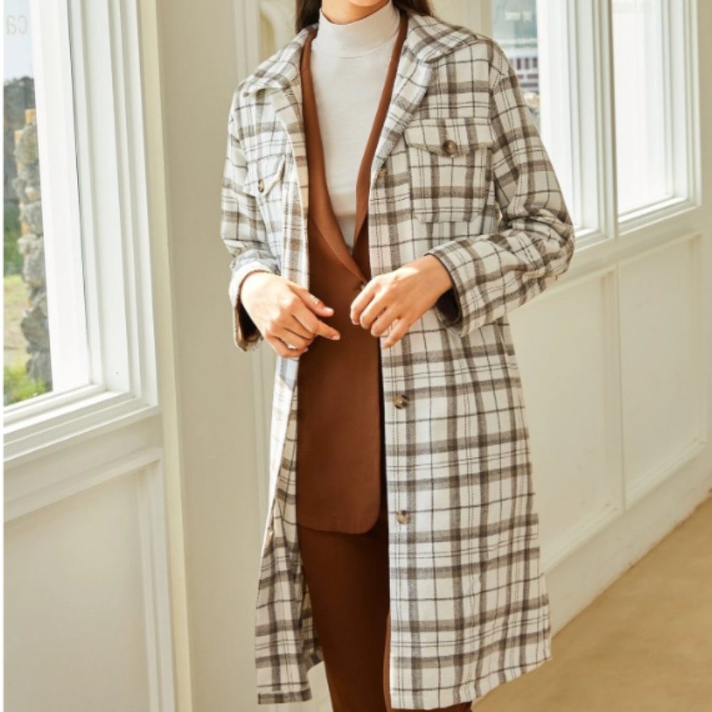 (2 Coats Bundle) Women's Plaid Overcoat Size Small US 4